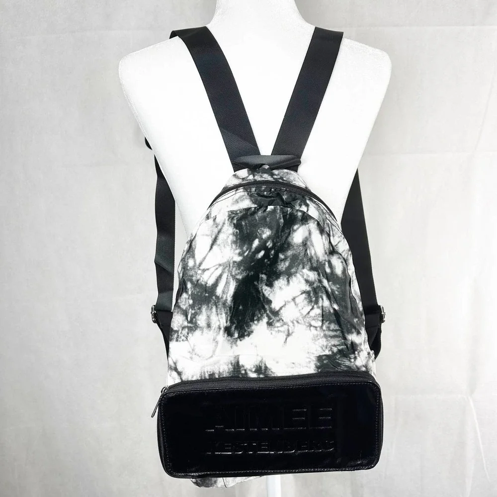 Aimee Kestenberg Nylon Packable Backpack  Leather Trim Tie Dye
